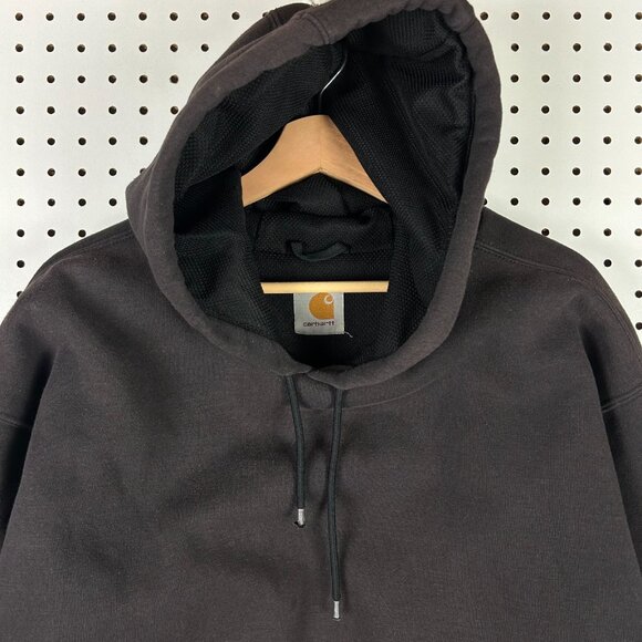 Carhartt Vintage Waffle Lined Hoodie XXL Jacket Vintage Dark Brown Weave Work - Picture 5 of 8